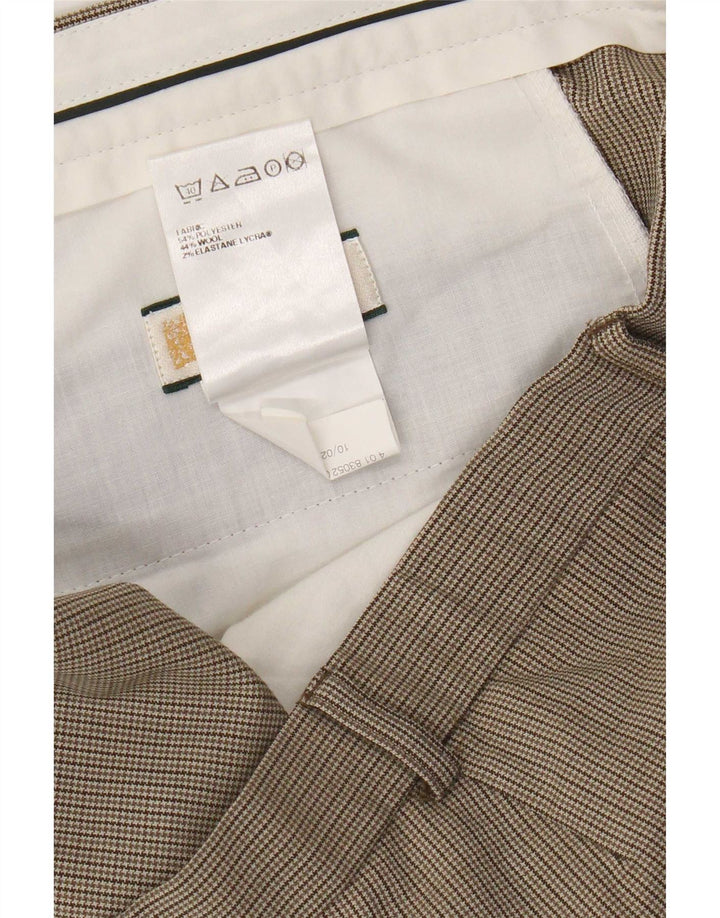 Ανδρικό ίσιο παντελόνι Marks & Spencer W40 L31 Beige Houndstooth