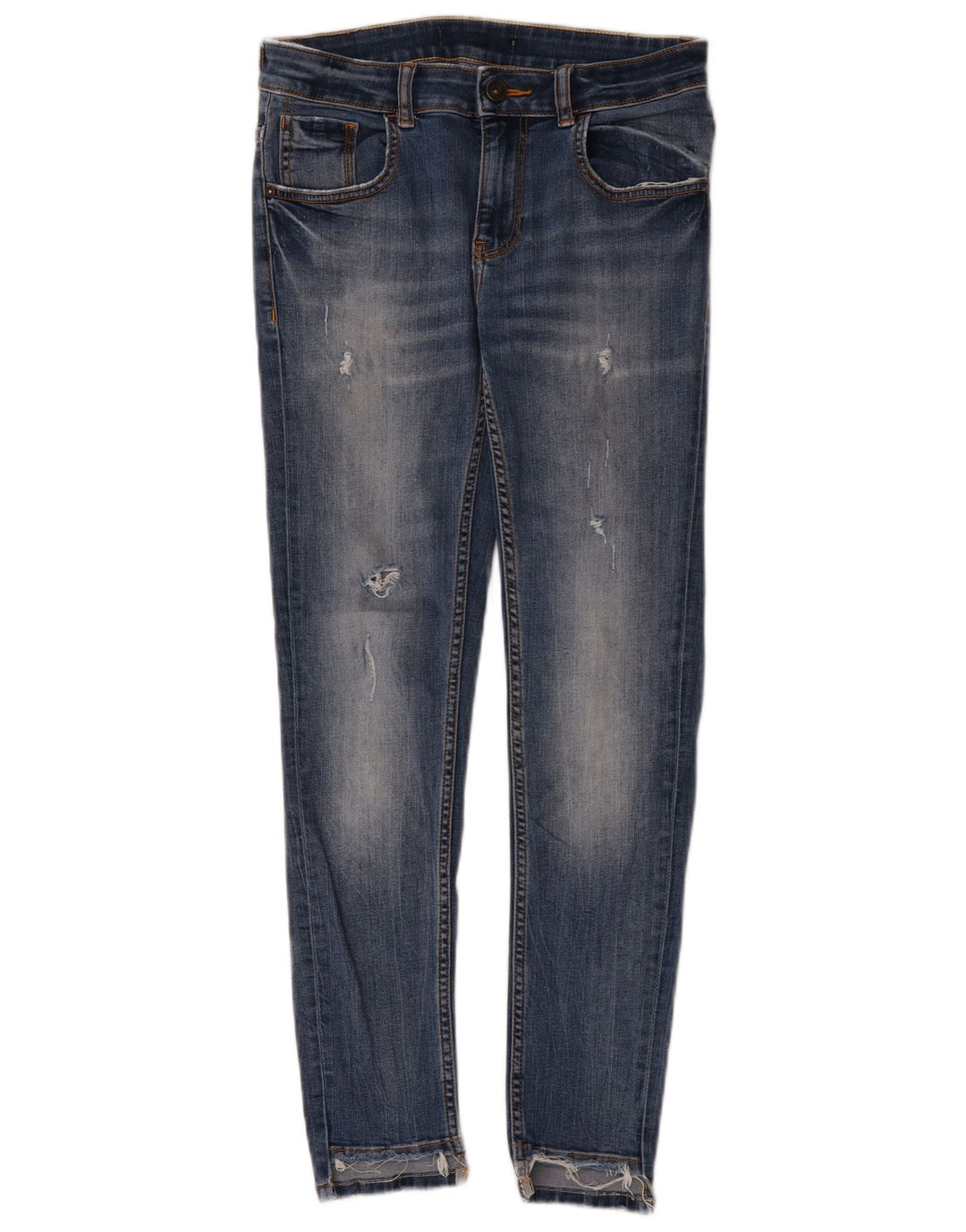 Zara Womens Distressed Skinny Jeans W28 L27 Blue