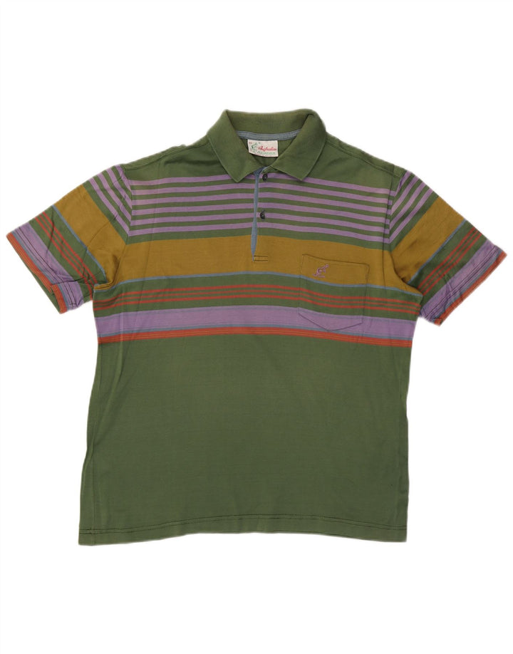 AUSTRALIAN L'ALPINA Ανδρικό μπλουζάκι πόλο IT 48 Μεσαίο πράσινο ριγέ