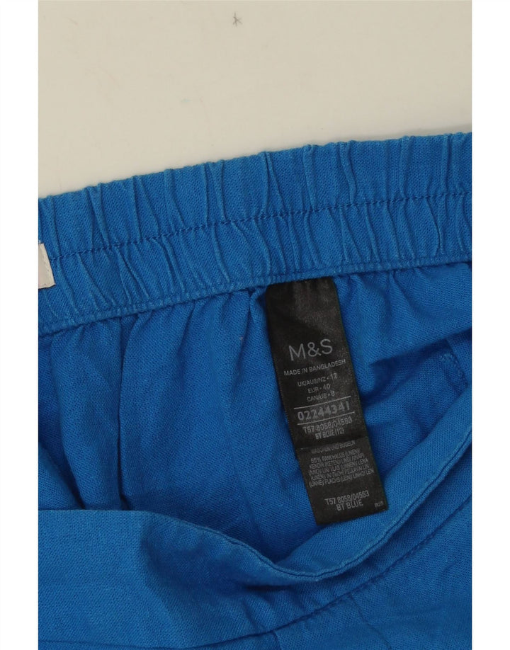 MARKS & SPENCER Γυναικείο σορτς Chino UK 12 Medium W32 Μπλε λινό