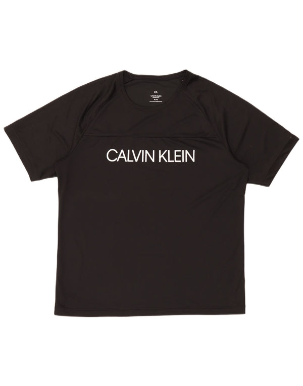 Calvin Klein Ανδρικό γραφικό T-Shirt Top XL Μαύρο Πολυεστέρας