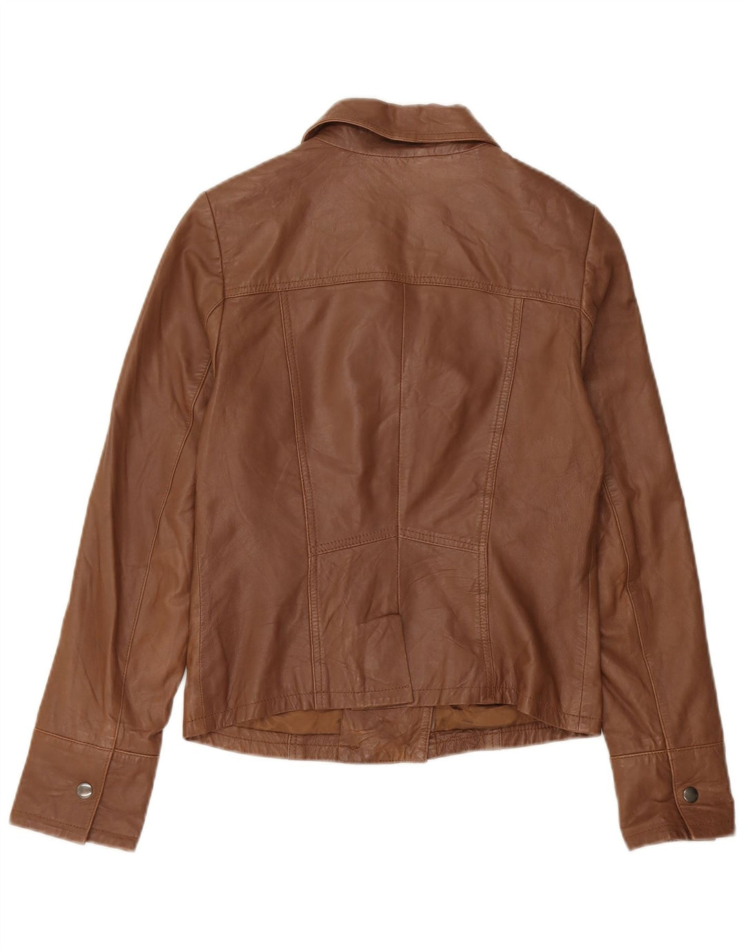 Reiss Γυναικείο Crop Δερμάτινο Μπουφάν UK 10 Small Brown Δερμάτινο