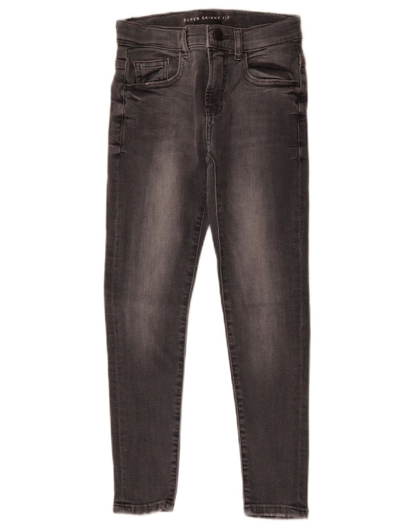 ZARA Girls Super Skinny Jeans 7-8 Years W22 L22 Grey Cotton