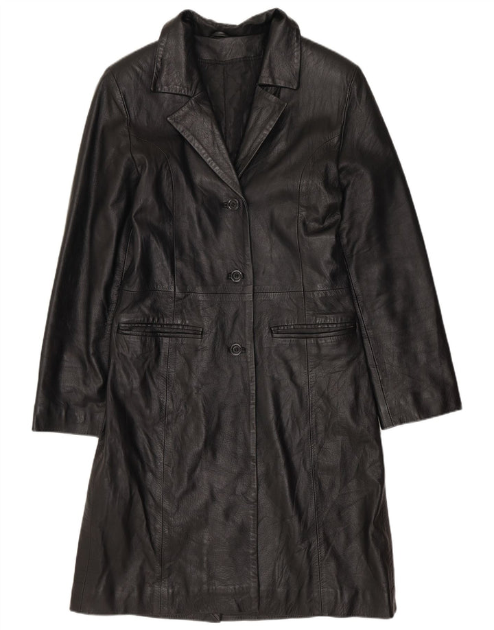 Vintage Γυναικείο Δερμάτινο Παλτό IT 40 Small Black Leather