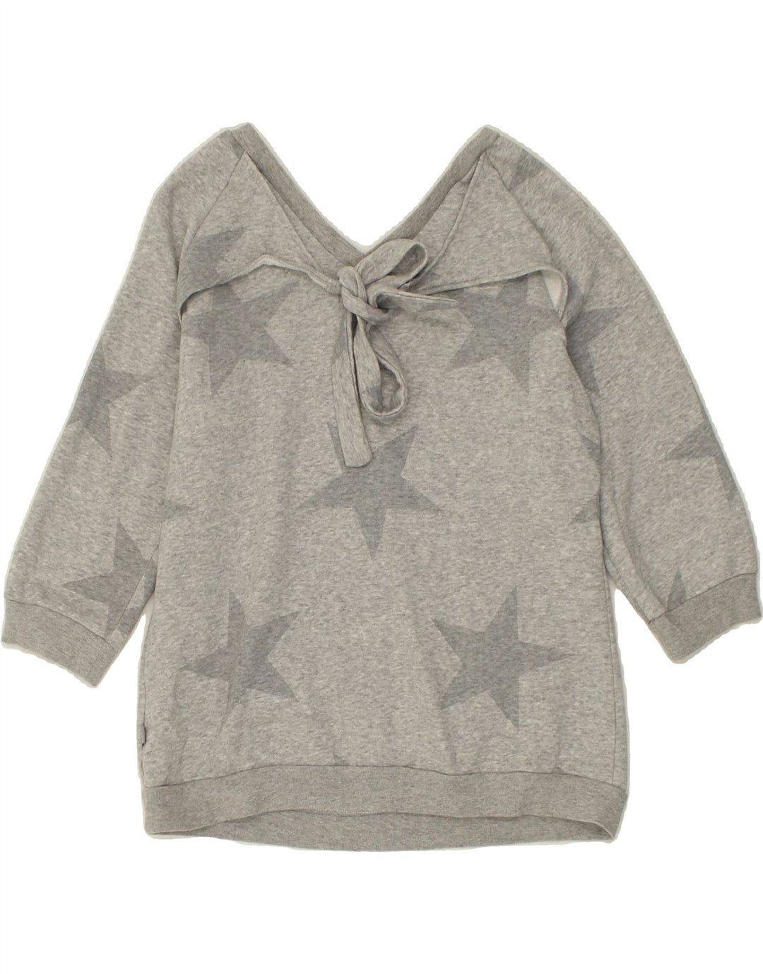 ADIDAS Womens Graphic 3/4 Sleeve Sweatshirt Jumper EU 40 Medium Grey Vintage Adidas and Second-Hand Adidas from Messina Hembry 