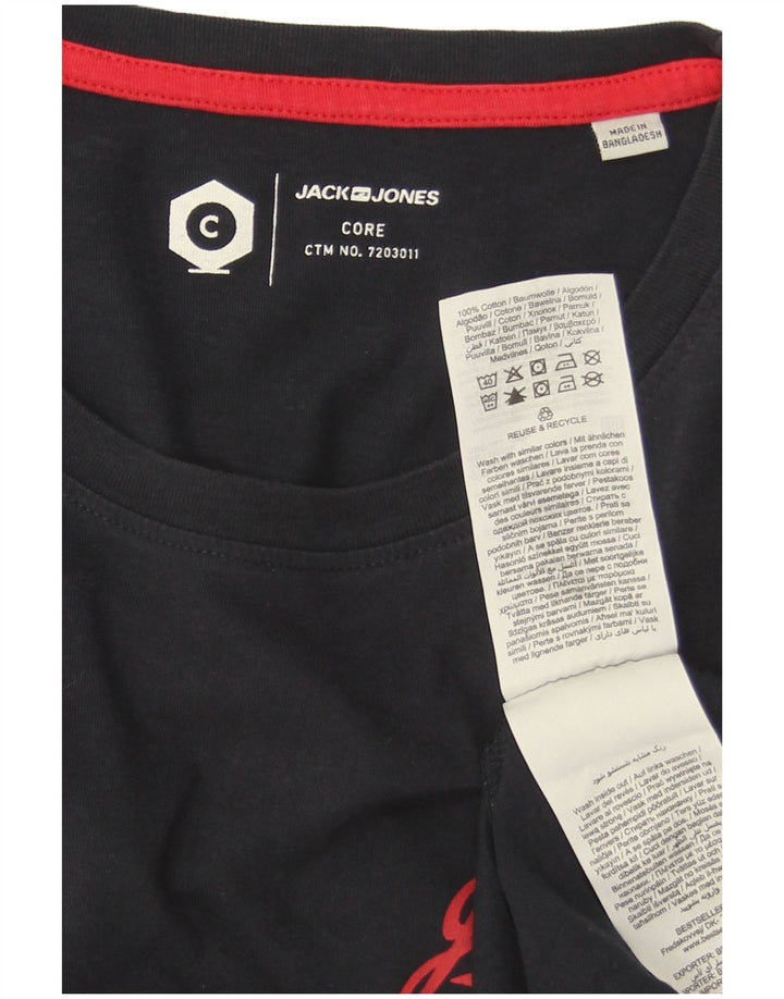 Ανδρικό γραφικό μπλουζάκι Jack & Jones Τοπ μεσαίου μπλε βαμβακερό
