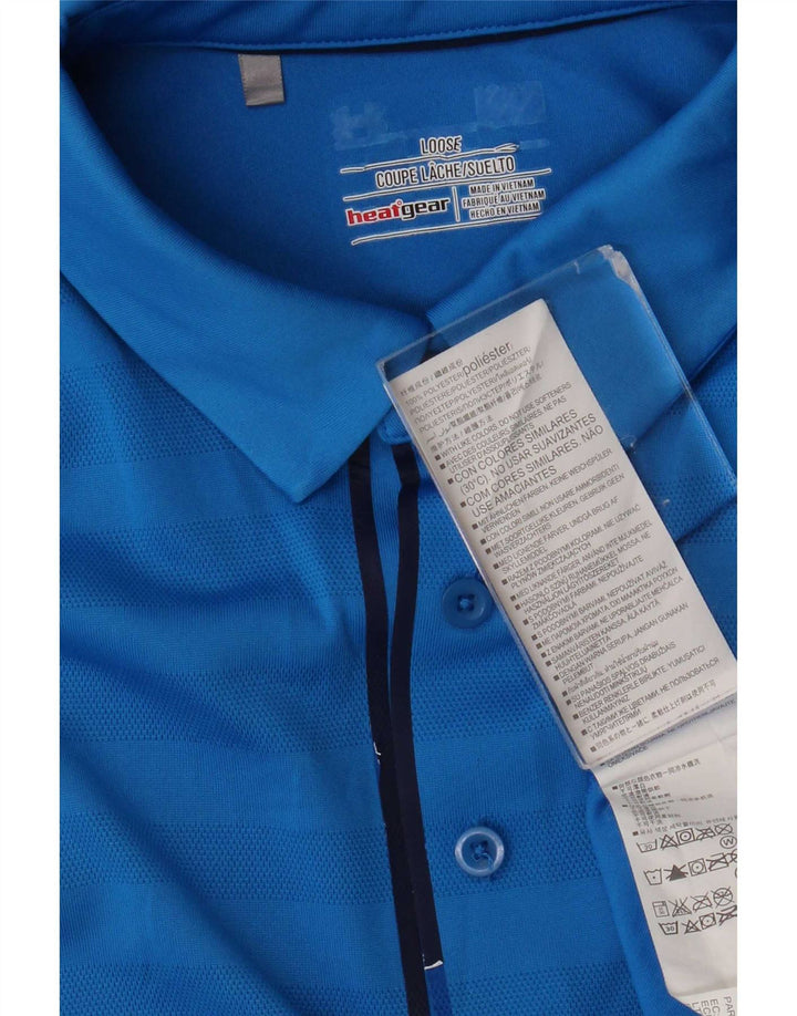 Under Armour Ανδρικό Heat Gear Polo πουκάμισο μεγάλο μπλε ριγέ πολυεστέρα