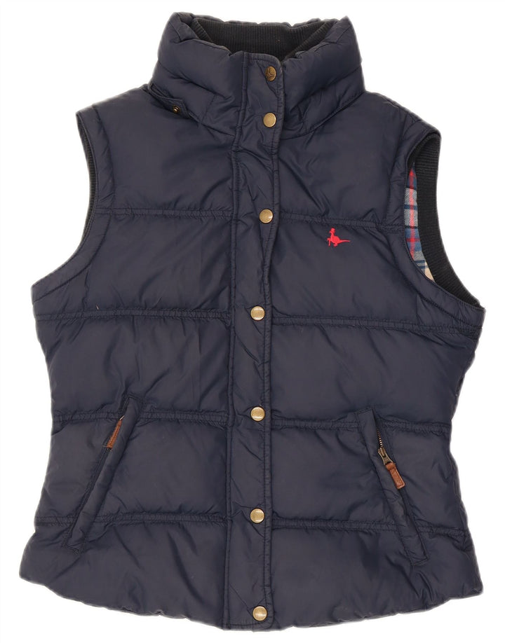JACK WILLS Γυναικείο Gilet UK 10 Small Navy Blue Nylon