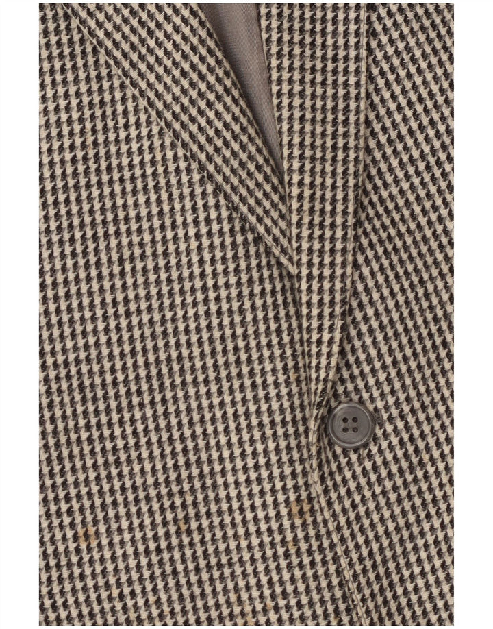 Vintage Ανδρικό σακάκι 2 κουμπιών UK 40 Large Grey Houndstooth Wool