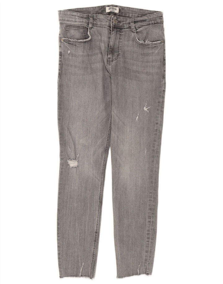 ZARA Γυναικείο Skinny Jeans EU 40 Medium W30 L26 Γκρι βαμβακερό