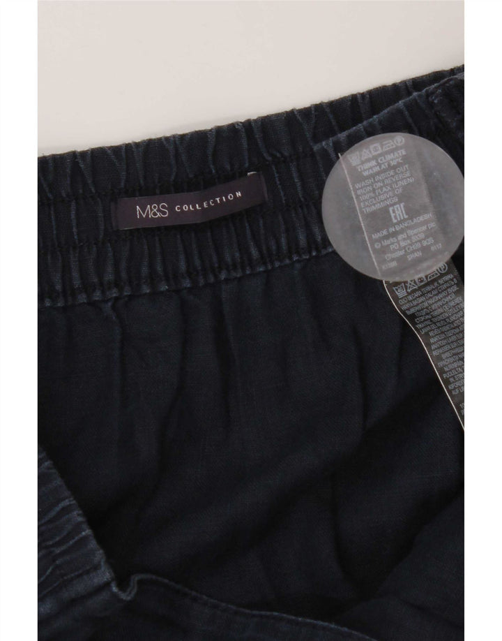 Marks & Spencer Γυναικεία φούστα σε γραμμή Α W40 2XL Navy Blue λινό