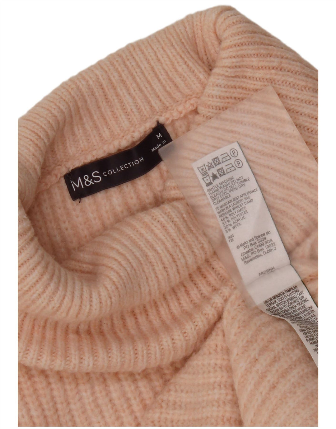 Marks & Spencer Γυναικείο πουλόβερ μεγάλου μεγέθους με ρολό ρολό UK 14 Medium Pink
