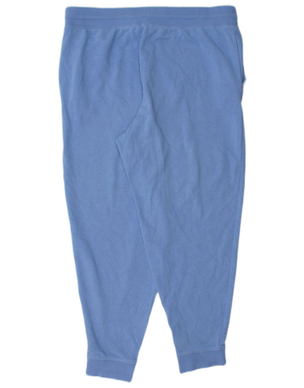 Marks & Spencer Womens Tracksuit Trousers Joggers UK 16 Large Blue Cotton