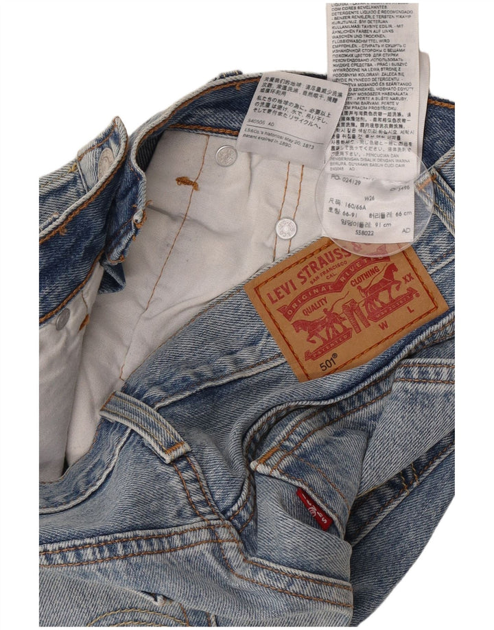 Levi's Womens 501 Distressed τζιν σορτς W26 μικρό μπλε βαμβακερό