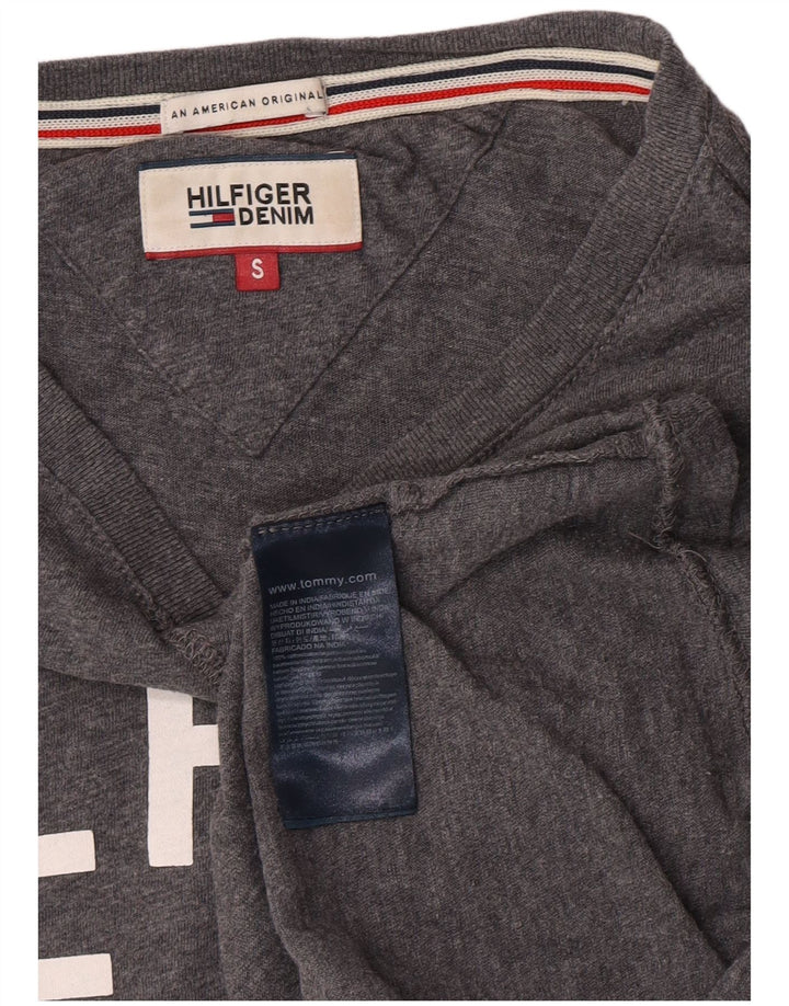 Tommy Hilfiger Ανδρικό γραφικό τοπ μακρυμάνικο μικρό γκρι βαμβακερό