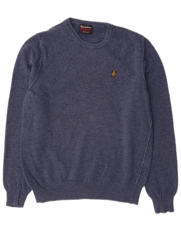 Refrigiwear Γυναικείο πουλόβερ με λαιμόκοψη UK 14 Large Navy Blue Wool