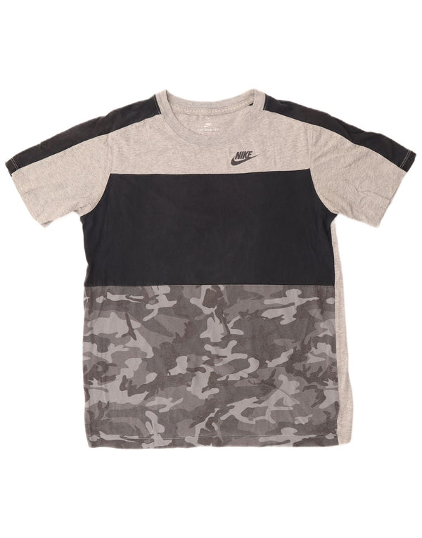 Nike Boys T-Shirt Top 13-14 Years XL Grey Camouflage