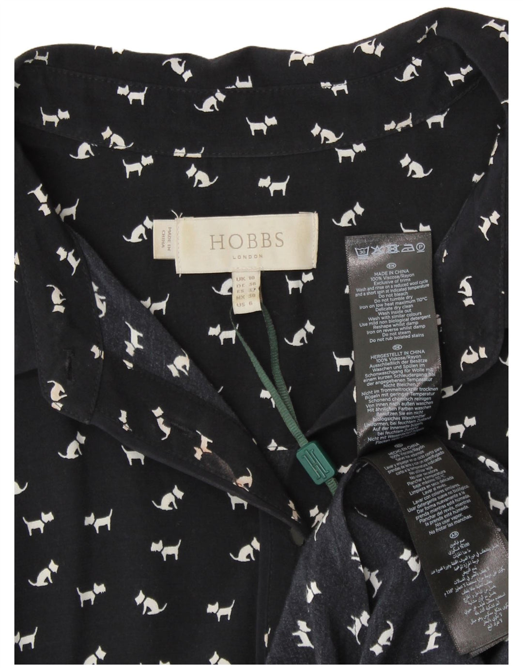 Γυναικείο φόρεμα Hobbs A-Line UK 10 Small Navy Blue Animal Print Viscose