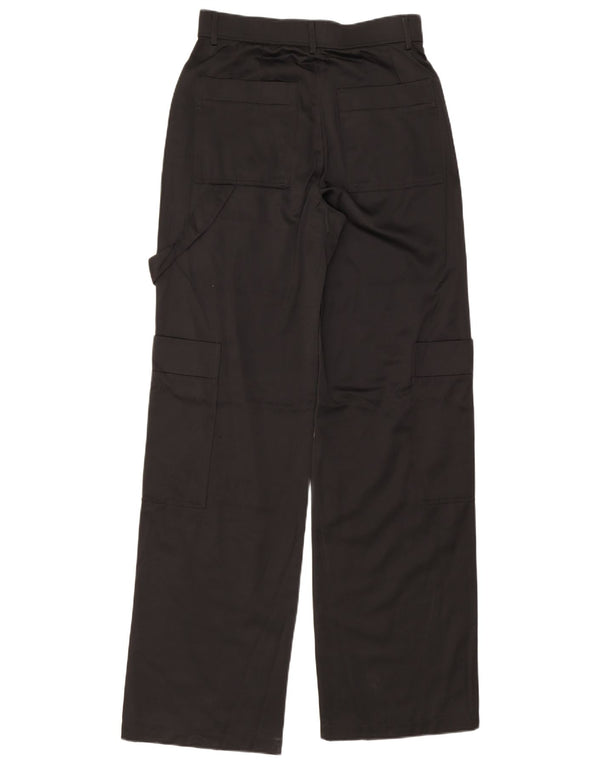 Zara γυναικείο ψηλόμεσο παντελόνι Cargo μικρό W26 L33 Μαύρο βισκόζη