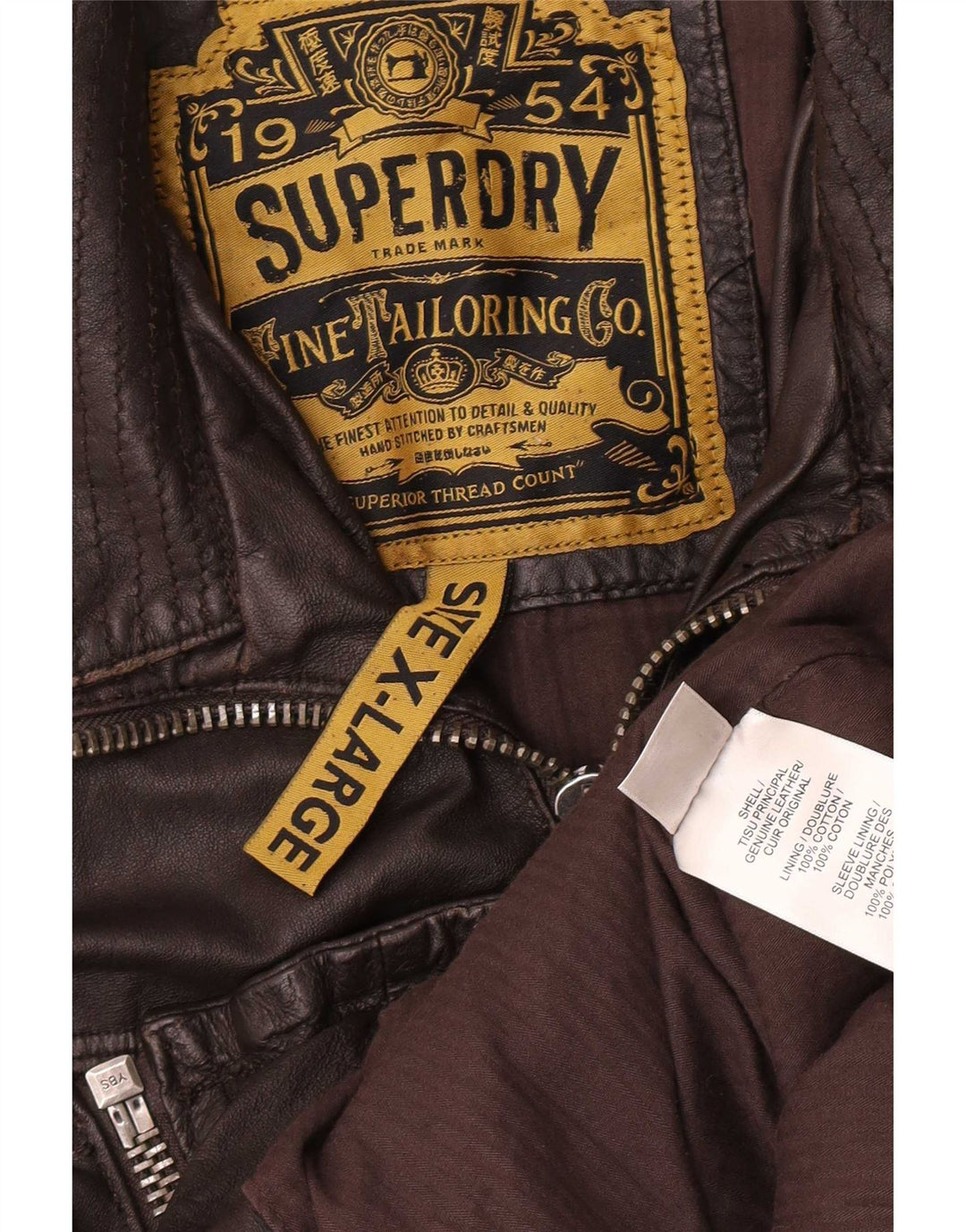 Ανδρικό δερμάτινο τζάκετ Superdry Military UK 42 XL Brown