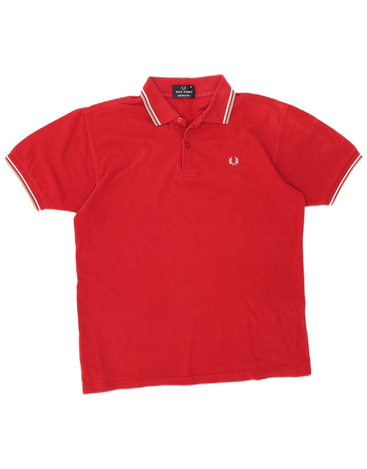Fred Perry Ανδρικό Πόλο Μπλουζάκι Μεσαίο κόκκινο βαμβακερό
