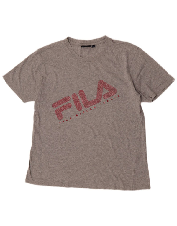 Ανδρικό γραφικό T-Shirt Fila Top Medium Grey