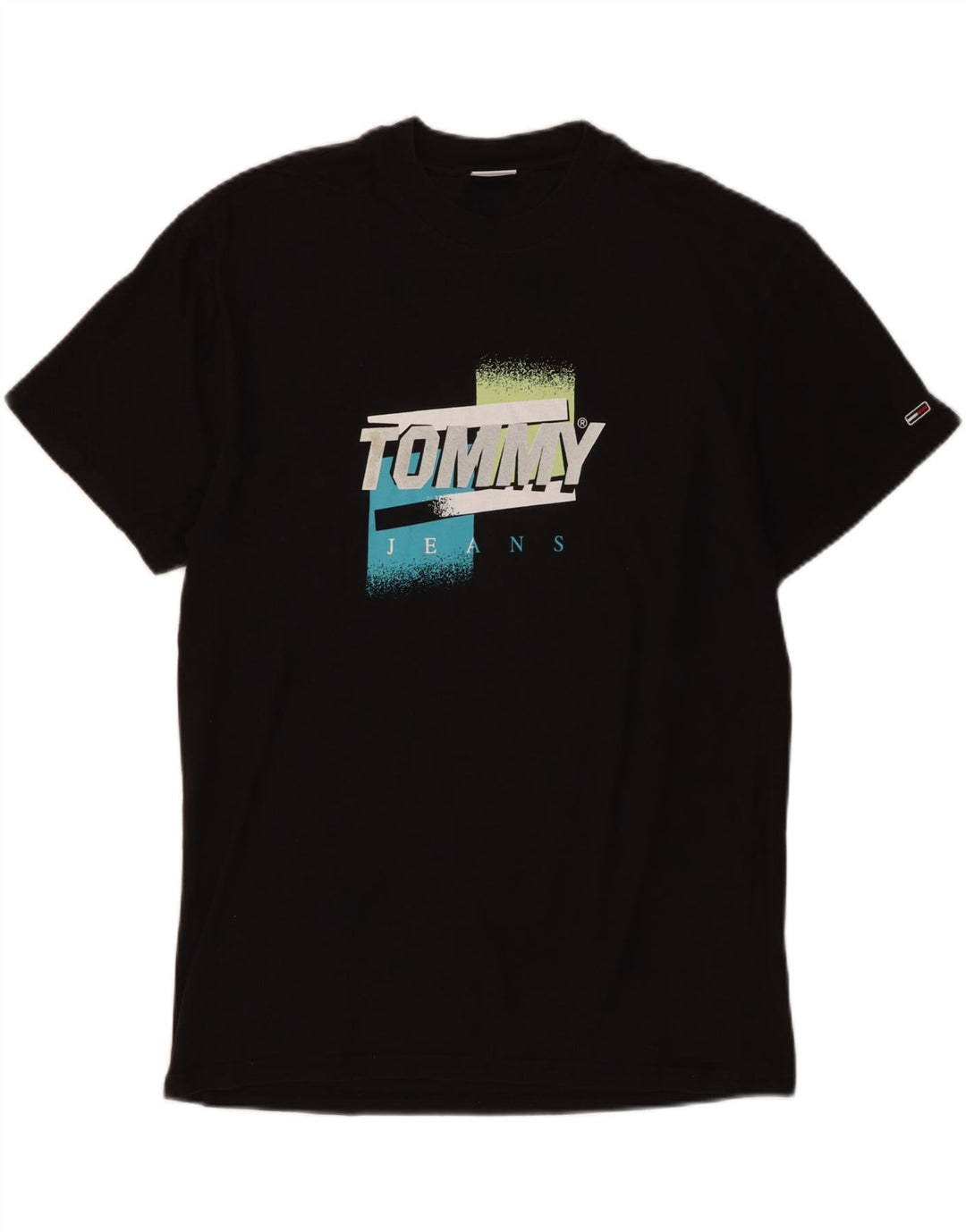 Ανδρικό γραφικό T-Shirt Tommy Hilfiger Top Μεσαίο μαύρο βαμβακερό