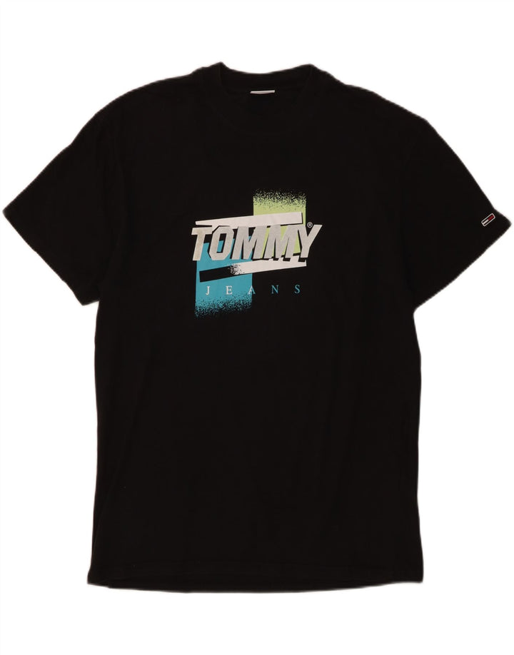 Ανδρικό γραφικό T-Shirt Tommy Hilfiger Top Μεσαίο μαύρο βαμβακερό