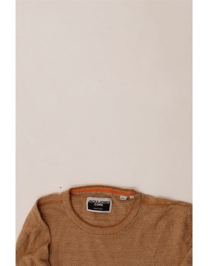 JACK & JONES Mens Crew Neck Jumper Sweater Large Brown Cotton Vintage Jack & Jones and Second-Hand Jack & Jones from Messina Hembry 