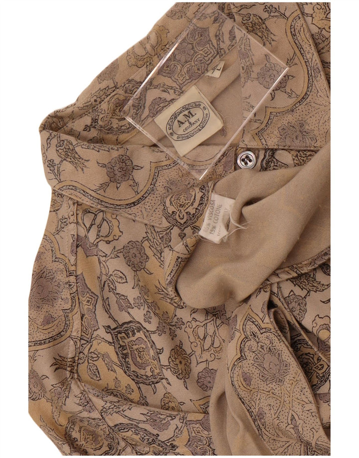 Π.Μ. & Company Ανδρικό Πουκάμισο Μεγάλο Καφέ Paisley Viscose