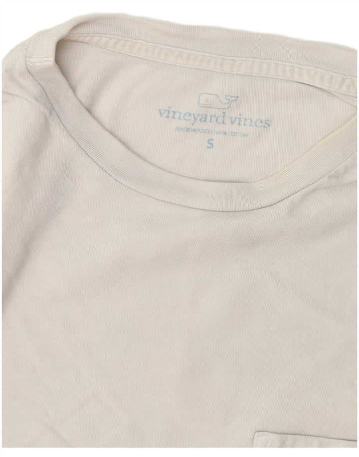 VINEYARD VINES Ανδρικό γραφικό T-Shirt Top Small Off White Βαμβακερό