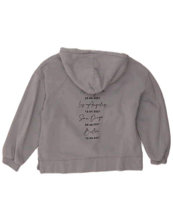 Zara Girls Graphic Hoodie Jumper 13-14 Years Blue Cotton