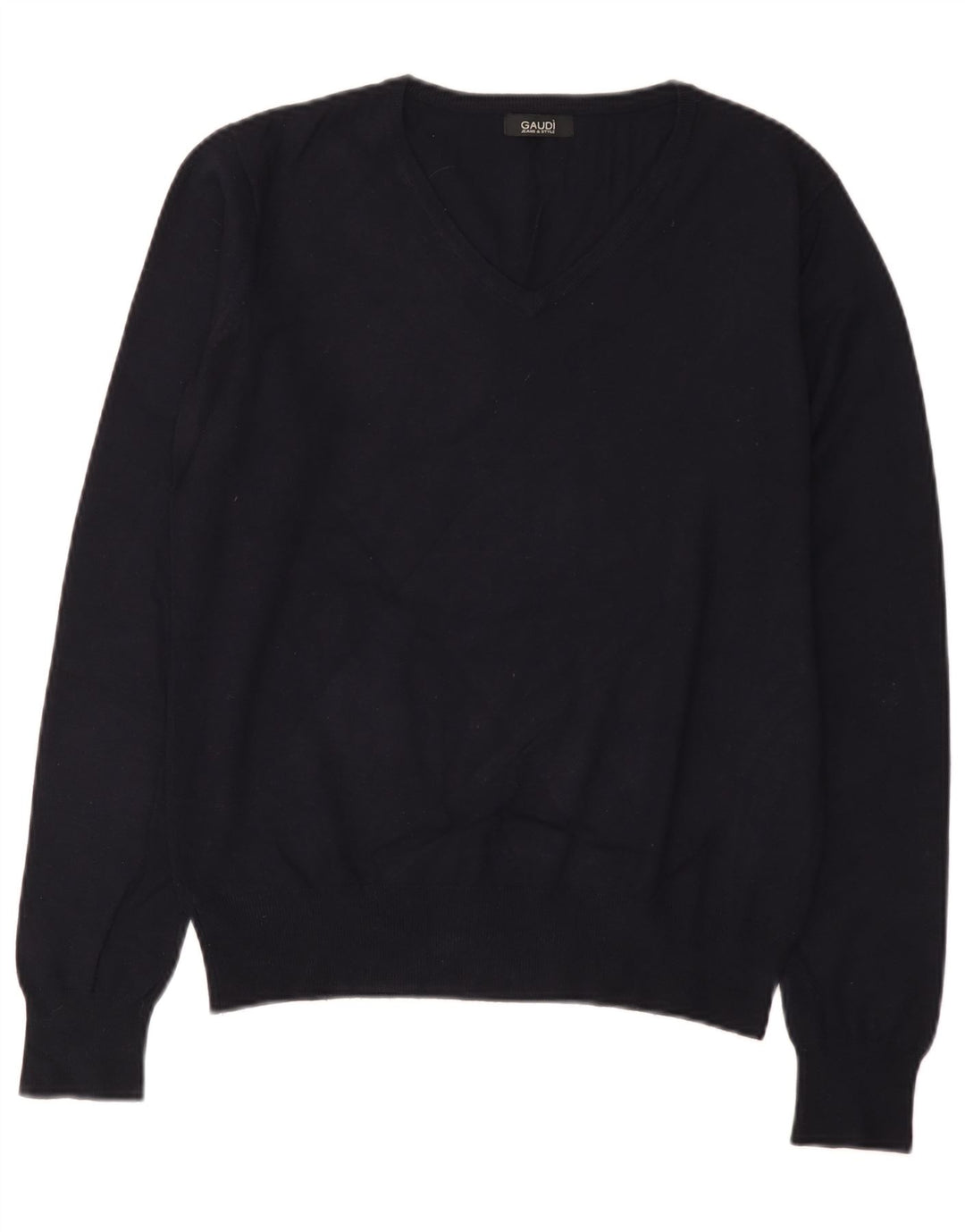 Γυναικείο πουλόβερ Gaudi με V λαιμόκοψη UK 14 Medium Navy Blue Viscose