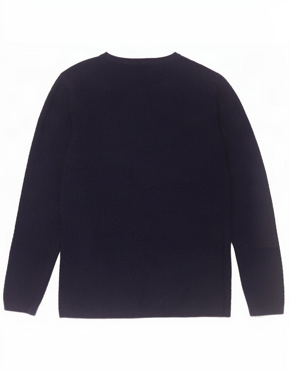 Jack & Jones Ανδρικό πουλόβερ με λαιμόκοψη μεγάλου μπλε βαμβακερό