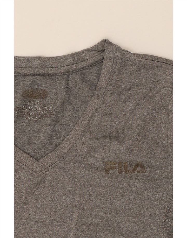 FILA Womens T-Shirt Top UK 8 Small Grey Vintage Fila and Second-Hand Fila from Messina Hembry 