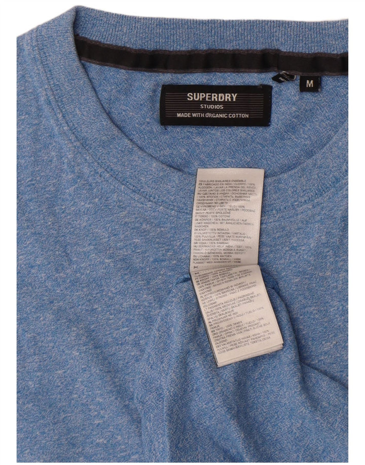 Ανδρικό T-Shirt Superdry Top Βαμβακερό μεσαίο μπλε φλοκωμένο