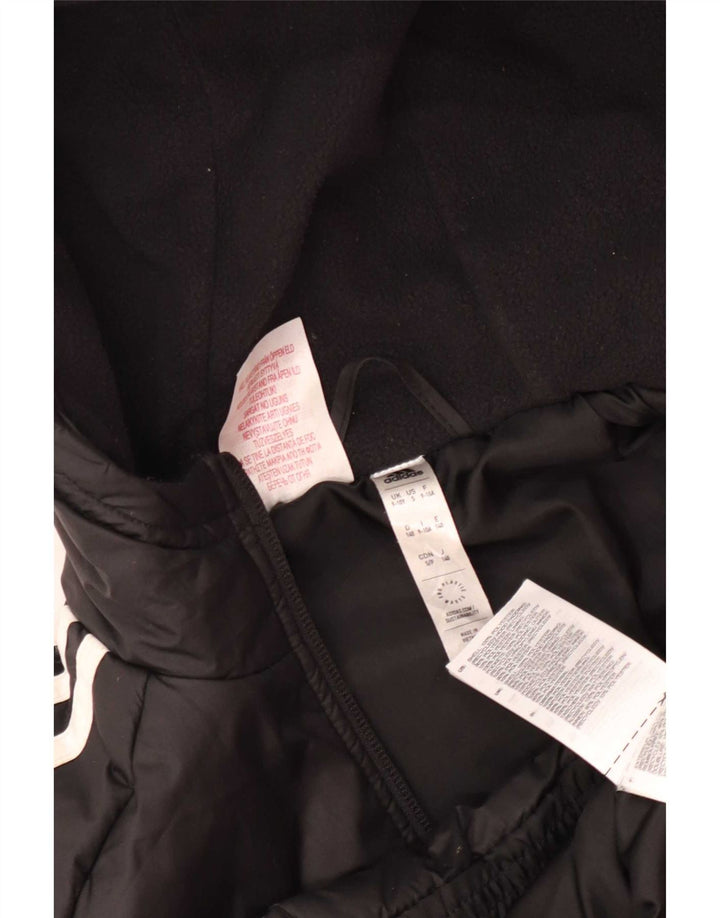 Adidas Boys Graphic Hooded Jacket 9-10 Years Black Polyester