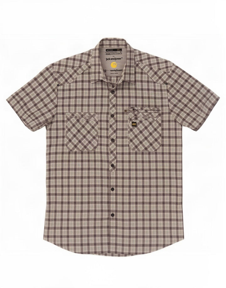 Jack & Jones Ανδρικό κοντομάνικο πουκάμισο, μεσαίο γκρι, βαμβακερό