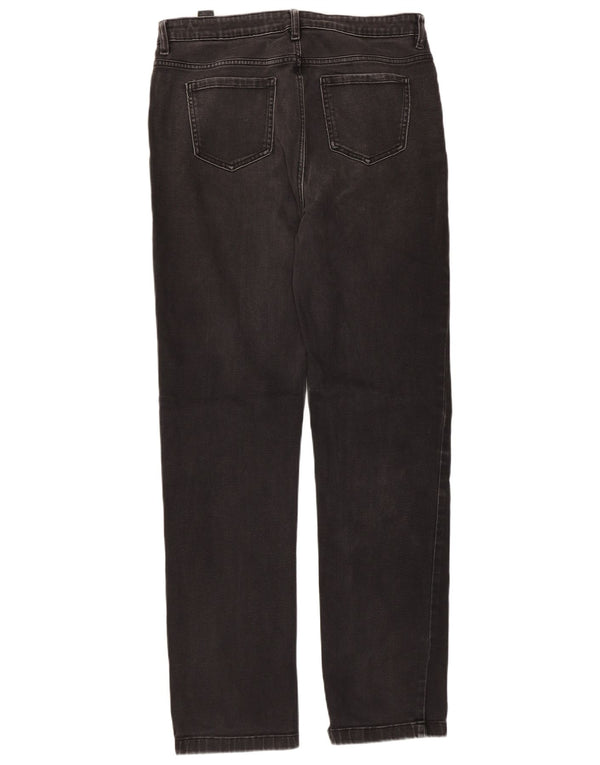 Marks & Spencer Γυναικεία ίσια τζιν UK 14 μεγάλα W32 L31 μαύρο βαμβακερό