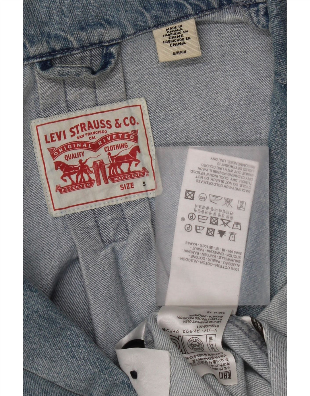 Levi's Womens Distressed Oversized τζιν παλτό UK 10 Small Blue Cotton