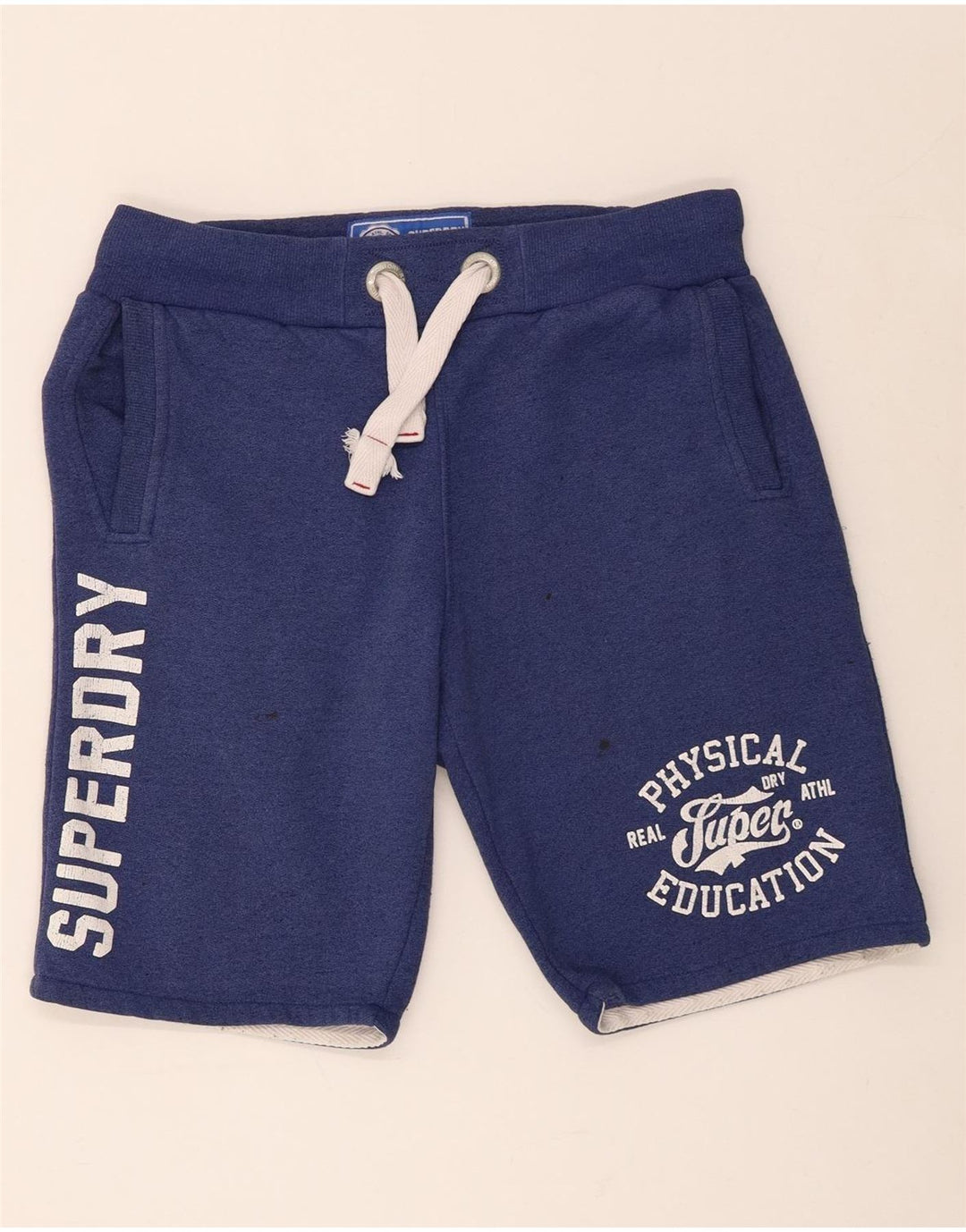 Ανδρικό γραφικό αθλητικό σορτς Superdry, μεσαίο μπλε βαμβακερό