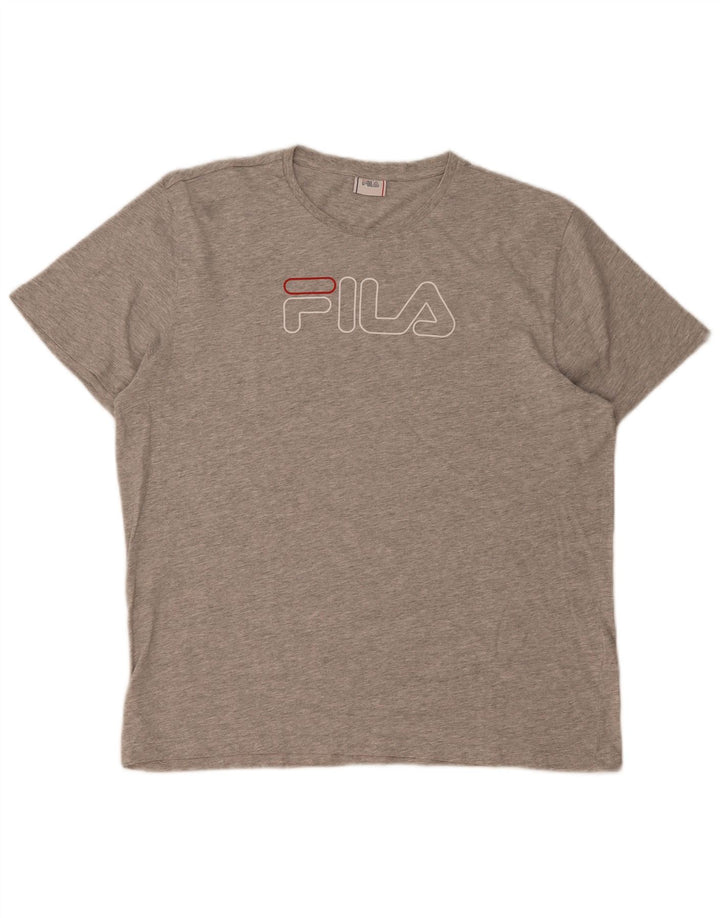 Ανδρικό γραφικό T-Shirt Fila Top Large Grey Flecked