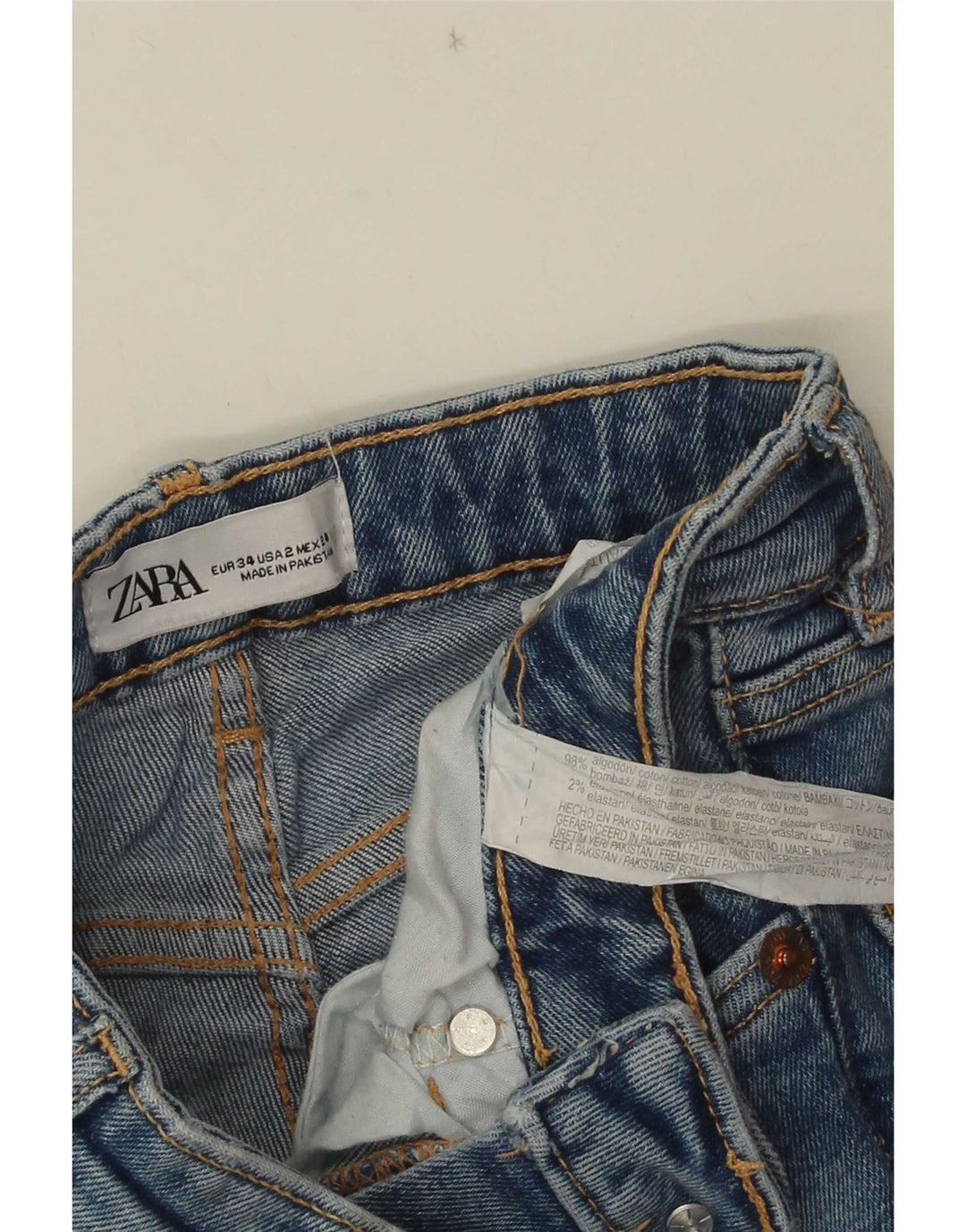 Zara Γυναικείο Jeans Flared EU 34 2XS W24 L30 Blue Cotton
