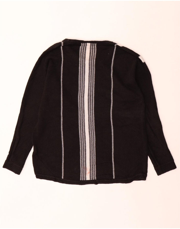 CALVIN KLEIN Ανδρικό πουλόβερ με λαιμόκαυστο βαμβακερό μεσαίο μαύρο ριγέ