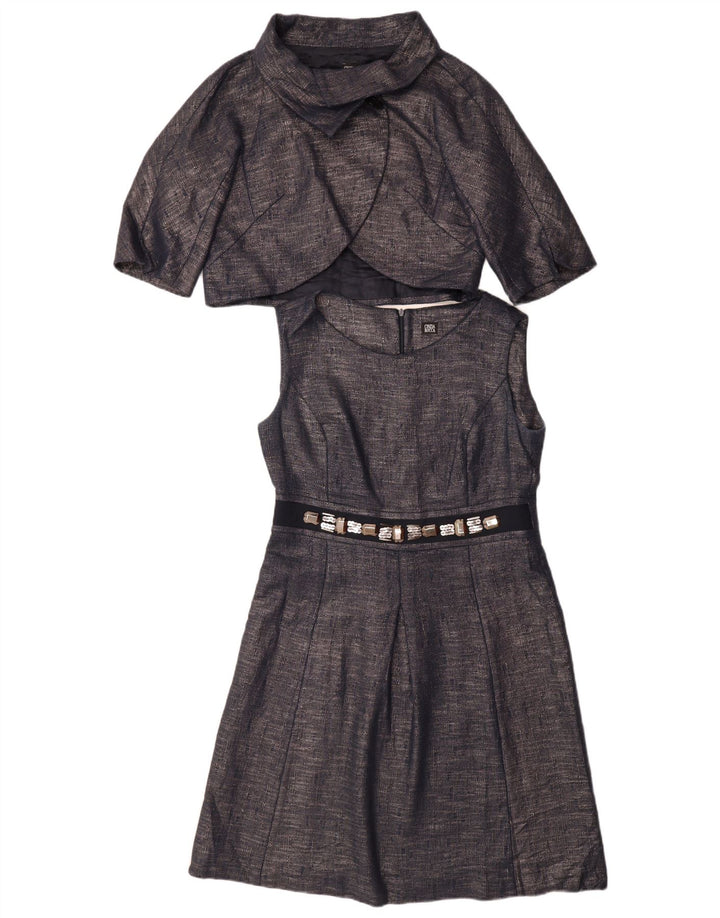 CINZIA ROCCA Γυναικείο σετ 1 κουμπιού 2 τεμαχίων UK 10 Small Navy Blue από βαμβάκι