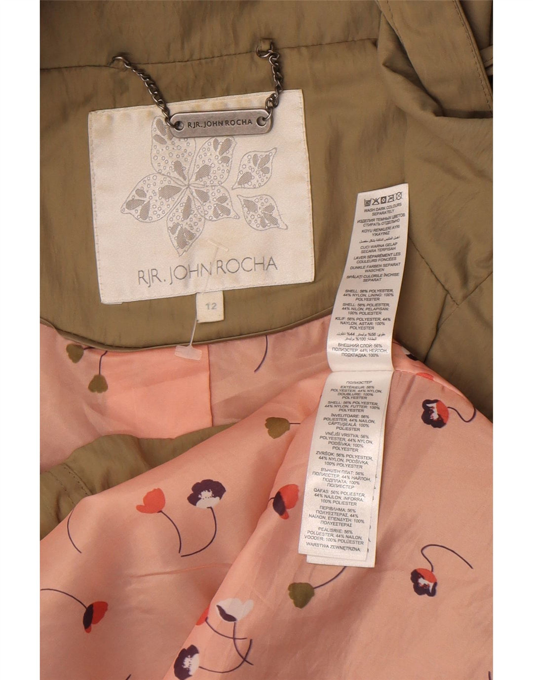 John Rocha Γυναικείο Μπουφάν Parka με κουκούλα UK 12 Medium Khaki Polyester