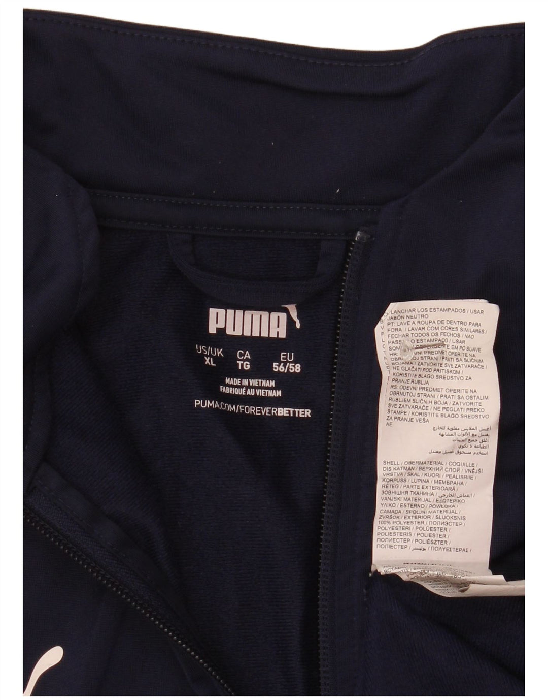 Puma Ανδρική φόρμα πουλόβερ με φερμουάρ Top XL Navy Blue Polyester