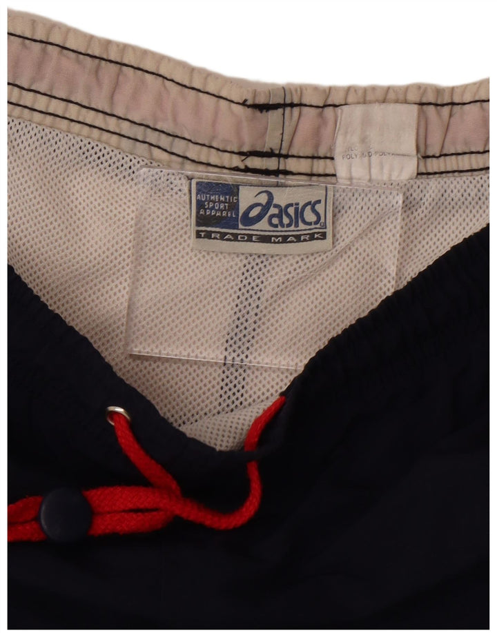 Ανδρικό γραφικό σορτς κολύμβησης Asics μεγάλο μπλε ναυτικό πολύχρωμο πολυαμίδιο