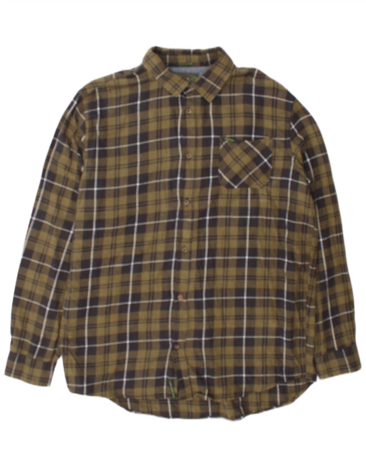 Ανδρικό φανελένιο πουκάμισο Alcott 2XL Χακί Check Cotton