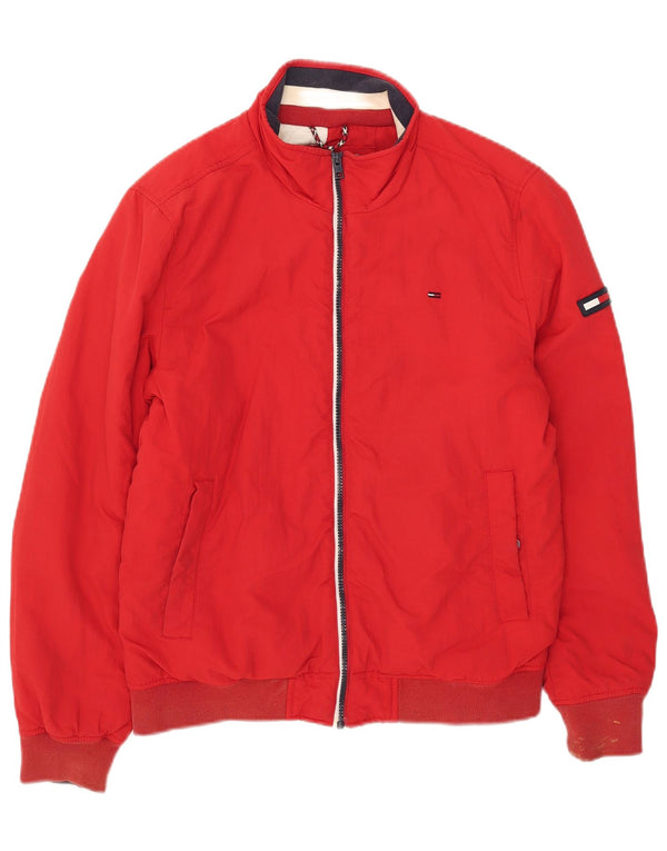 Tommy Hilfiger Mens Bomber Jacket UK 36 Small Red Polyamide